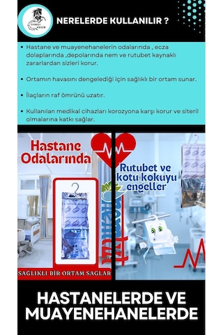 Nem Alıcı Rutubet Emici Koku Giderici Korozyon Önleyici 5 Kutu Içerisinde 10 Paket