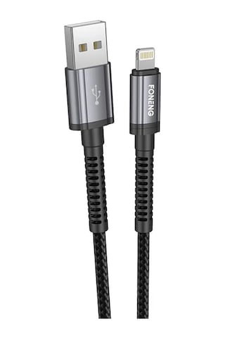 Foneng X83 Usb-a To Lightning Örgü 1m Data Ve Şarj Kablosu