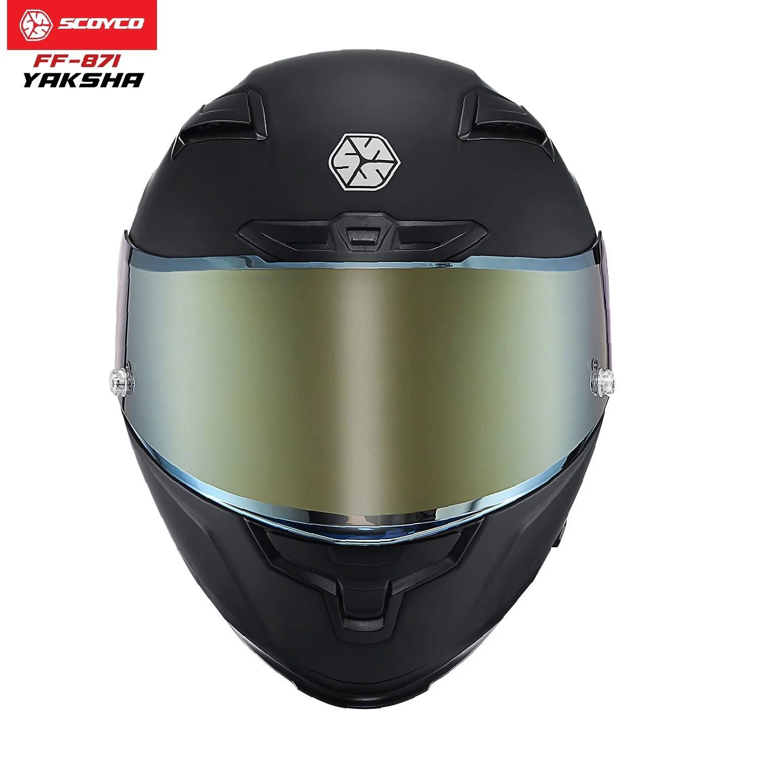 Scoyco 871 Yaksha Full Face Ece Onaylı Vizörlü Motosiklet Kaskı Mat Siyah