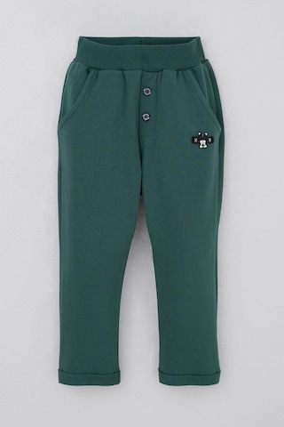 Breeze Erkek Bebek Eşofman Altı Ayıcık Armalı Düğme Aksesuarlı 9 Ay-3 Yaş, Zümrüt Yeşili Zümrüt Yeşili