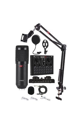 Lastvoice Bm800 Live Set Efektli Ses Kartı Mikrofon Stand Kayıt Canlı Yayın Seti Pc Ve Telefon