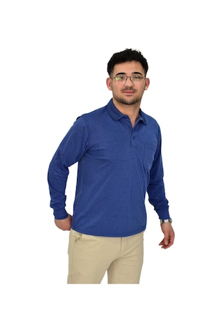 Dynamo Erkek Büyük Beden Mevsimlik Polo Yaka Sweatshirt 1-6830 Bgl-st04415 İndigo