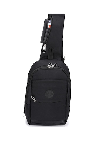 Strong Kulaklık Çıkışlı Tek Kol Göğüs Ve Sırt Çantası ,çapraz Çanta Body Bag Tk01 Siyah