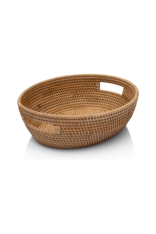 Koza Home Meander El Yapımı Rattan Kulplu Dekoratif Düzenleyici 32cm 8976 Naturel