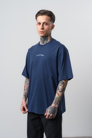 Respire Erkek No Port Baskılı Oversize T-shirt Lacivert