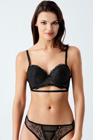 Luw 6116 Siyah Dolgulu Sütyen Külot 2Li Takım Siyah