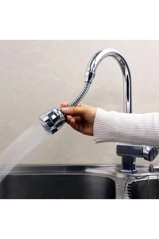 Suofeng Stainless Steel 360 Döner, 2 Modlu Duş & Darbe , Su Filtreli, Özel Arayüzlü, Su Tasarruflu, Çarpıtmaz, Geniş Kullanıma Uygun Faucet Ekranı GÜMÜŞ