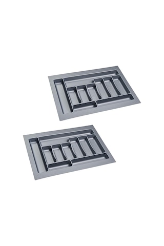 2 Adet Çekmece İçi Kaşıklık 67 X 49 Cm Gri Mutfak Çekmece Düzenleyici