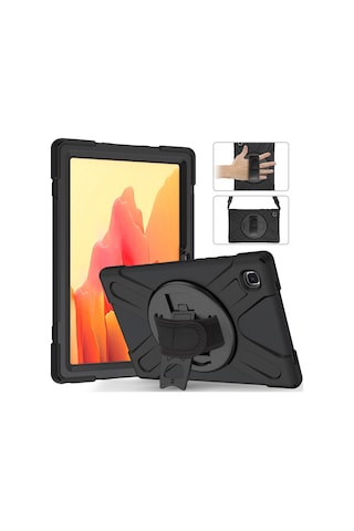 Matepad T10 9.7" Uyumlu Tam Koruma Defender Askılı 360 Dönebilir Standlı Zırh Tablet Koruyucu Kılıfı Korumalı Kapak