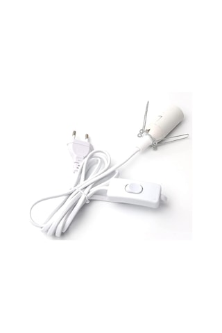 Anahtarlı Tuz Lambası Kablosu E14-1.8m Beyaz Soket Diğer