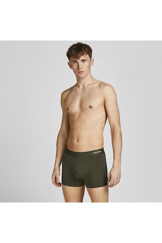 Jack & Jones 12198852 Bambu Erkek Boxer 3'lü Yeşil Haki