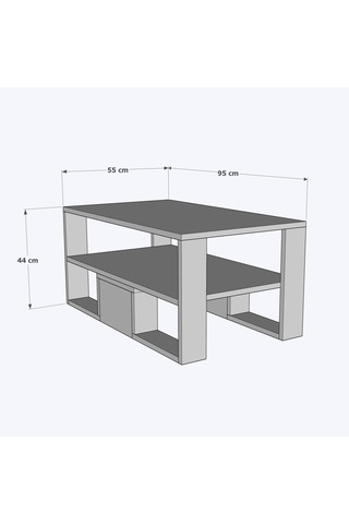 Bicabin Floransa Dekoratif Orta Sehpa Garda Beyaz (Coffee Table)