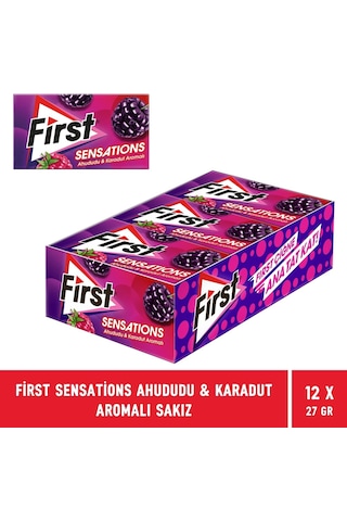 First Sensations Ahududu Karadut Aromalı Sakız 12 x 27 G