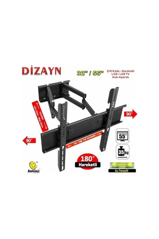 Dizayn 99 Ekran Çift Kollu Hareketli Lcd Led Tv Askı Aparatı