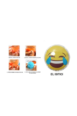Sia Gülen Emoji Şekilli El Isıtıcı Sıcak Su Torbası Pvc 9 CM