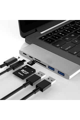 Ally 6 In1 Usb-c Hub Daul Usb 3.0 Type-c Sarj Kart Reader Çogaltici Hub