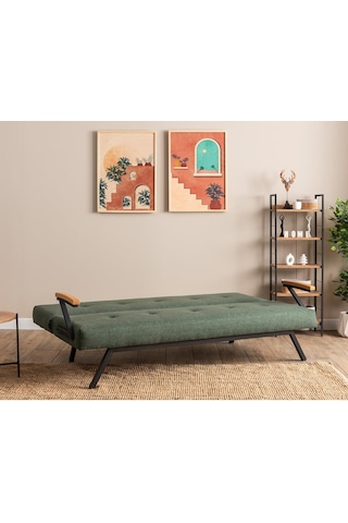 Pafu Zven Üçlü Yataklı Koltuk - Keten Haki Haki