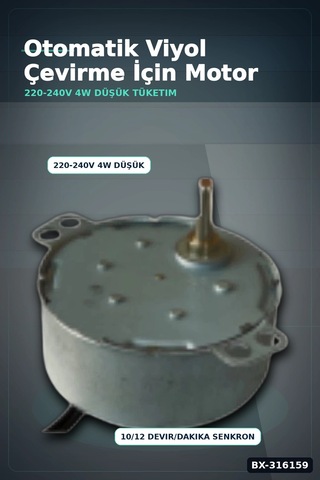 Kuluçka Makinesi Viyol Çevirme Motoru 50 Tyz 10/12 Rpm Otomatik - 2 Adet Bx-316159