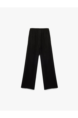 Koton Beli Lastikli Cep Detaylı Basic Siyah Kız Çocuk Pantolon 6wkg40074ak Siyah