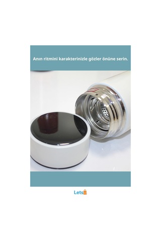 Anime Baskılı Dokunmatik Led Sıcaklık Göstergeli Paslanmaz Çelik Termos 500 Ml Çok Renkli