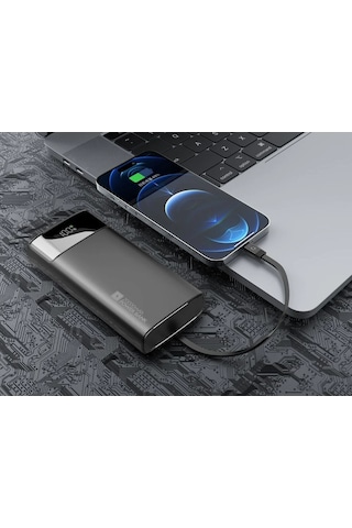 Shaza 20.000 Mah 22.5w Kendinden Kablolu Taşınabilir Şarj Cihazı Siyah