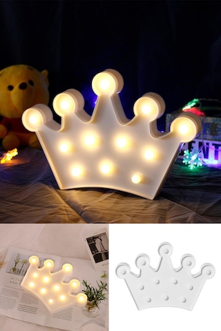 3d Dekoratif Pilli Kraliçe Tacı Model Led Masa Ve Gece   Lambası