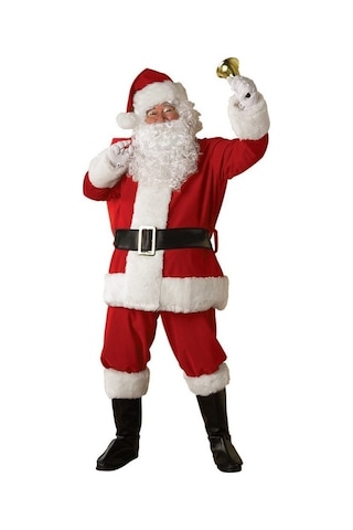 Kostümsarayı Yetişkin Noel Baba Kostümü Lüks Polar