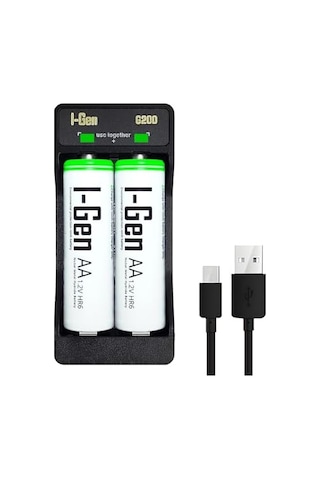 I-gen Batteries G227 2 Li Aa/aaa/9v Pil Şarj Aleti + 2 Adet Aa 2700 Mah 1.2 V Ni-mh Şarjlı Kalem Pil Seti