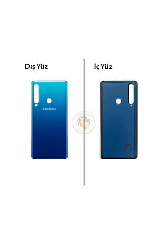 Samsung Galaxy A9 2018 A920 Mavi Renk Arka Kapak Arka Cam Batarya Kapağı Pil Kapağı Lazer Kesim Back Cover Galaxy A9 2018 Uyumlu