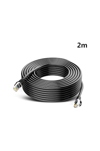 Gajeena Siyah 2m Cat6 Ethernet Kablosu - 1000mbps Hızlı Veri Transferi, Altın Kaplı Rj45, Bilgisayar/router Uyumlu