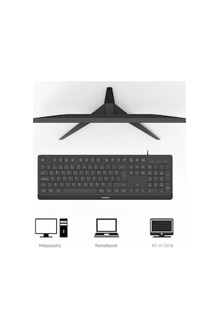 Philips Spk6238 Kablolu Türkçe Q Klavye Siyah