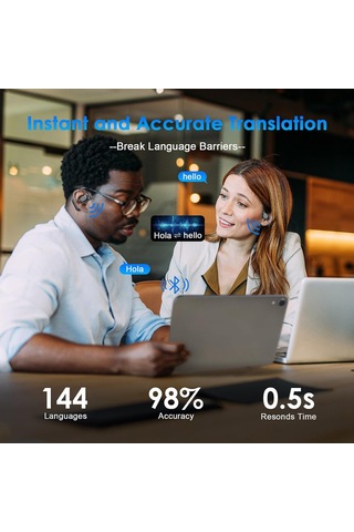 Shineyee M62 Açık Kulaklı Ows Bluetooth Kulaklık - 144 Dil Gerçek Zamanlı Çeviri, Aı Teknolojisi, Müzik Ve Konuşma - Siyah