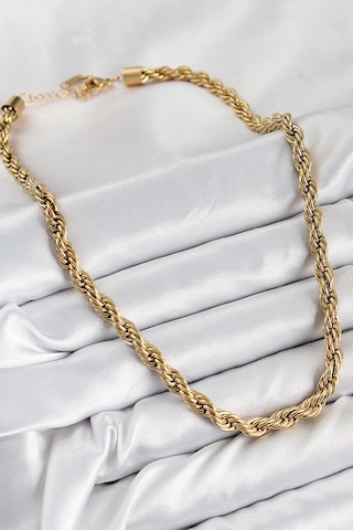 316l Çelik Burgu Model Gold Renk Kadın Kolye - Tj-bko10485 Gümüş