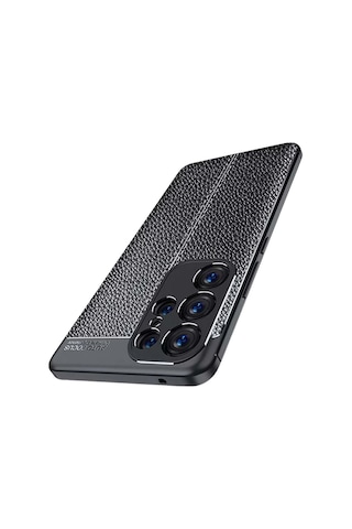 Samsung Galaxy S25 Ultra Uyumlu Silikon Kılıf Deri Desenli Kamera Korumalı Darbe Emici Kapak