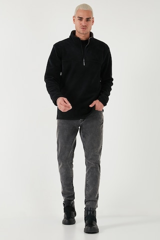 Buratti Regular Fit Anti-Pilling Tüylenme Yapmayan Dik Yaka Kalın Kışlık Şardonlu Erkek Polar 5896700 Siyah