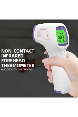 Leezsing Beyaz Dürtme Yok Entegre Termometre - Lcd Ekran, Üç Renkli Arka Işık, 1 Saniye Ölçüm, 32 Veri Depolama, 3-5cm Mesafe, Otomatik Kapatma