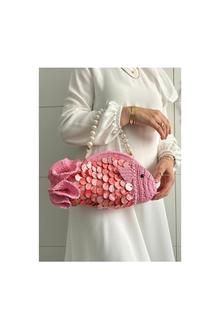 Bolca Emek El Yapımı Pullu Balık Tasarım Kadın Çanta Pembe - 916401767 Pembe - 916401767 Pembe