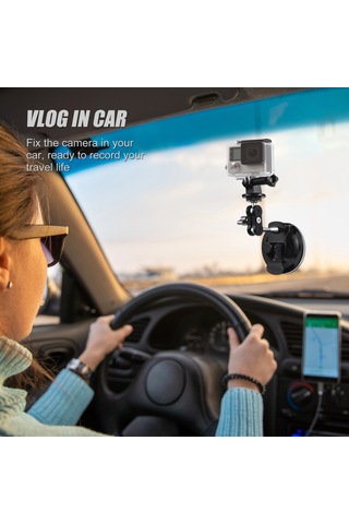 Yaozixa Siyah Abs+metal Süngerli Tutucu, 450g Yük Kapasitesi, 360 Döner İki Toplu Uç, Spor Kamerası Ve Telefon Uyumlu