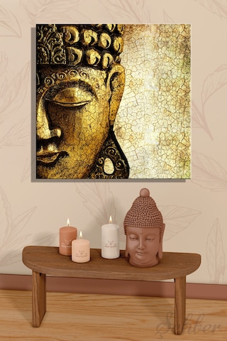 Karetekli Kanvas Duvar Tablosu Modern Salon Mutfak Yatak Odası Ofis Vintage Buddha