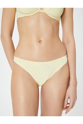 Koton Basic Bikini Altı İşleme Detaylı Normal Bel Sarı 4sak00121mm Sarı
