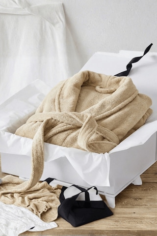 Şalyaka Bornoz Bej %100 Pamuk Unisex Spa Için Ideal Kadın/erkek Bej