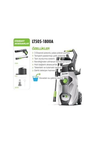 Lutıan Lt505-1800a Basınçlı Yıkama Makinesi 1800w 150bar