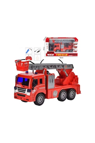 1:18 Işıklı Usb Şarjlı Uzaktan Kumandalı 5 Fonksiyonlu Oyuncak İtfaiye