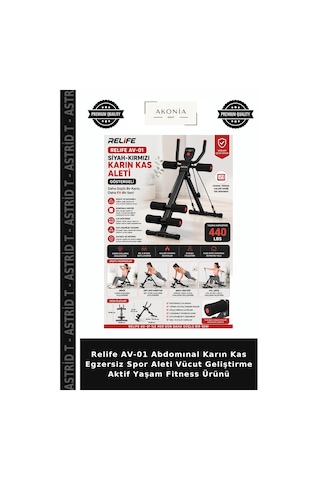 Relife Av-01 Abdomınal Karın Kas Egzersiz Spor Aleti Vücut Geliştirme Aktif Yaşam Fitness Ürünü