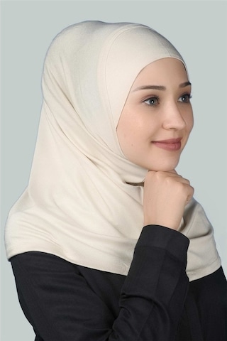 Altobeh Hazır Türban Pratik Eşarp Tesettür Hijab - Namaz Örtüsü - Krem