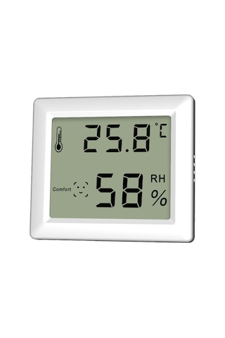 Youtek Beyaz Ys27 Ev İçi Dijital Nem-sıcaklık Ölçer: Büyük Ekran, Konfor Göstergesi, C/ F Dönüşümü, 3 Yerleştirme Seçeneği Magneetik, Duvar, Masüstü Beyaz