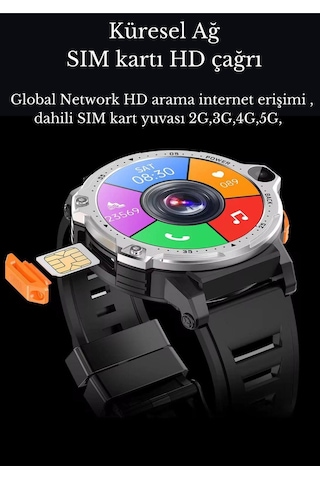 Pg24 Sim Kartlı Kameralı Akıllı Saat 800mah Pil Wifi Gps 4g Android 64 Gb Dahili Hafıza