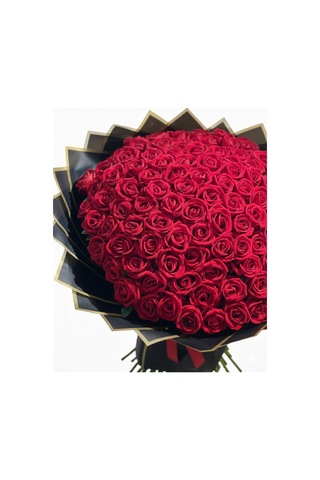 101 Kırmızı Kadife Yapay Gül Buketi Sevgiliye Gösterişli Romantik Hediye Kırmızı - 890677583 Kırmızı