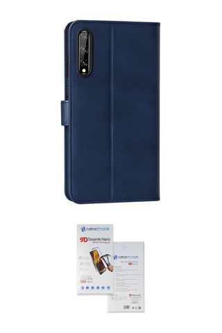 Cep Huawei Uyumlu P Smart S Kılıf Siluet Işık Serisi İkili Koruma Seti Najmaddin Siyah