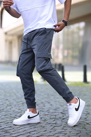 Madmext Füme Kargo Cep Erkek Jogger Pantolon 5461 Füme